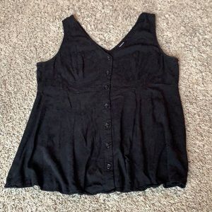TORRID 1x Button up black tank top